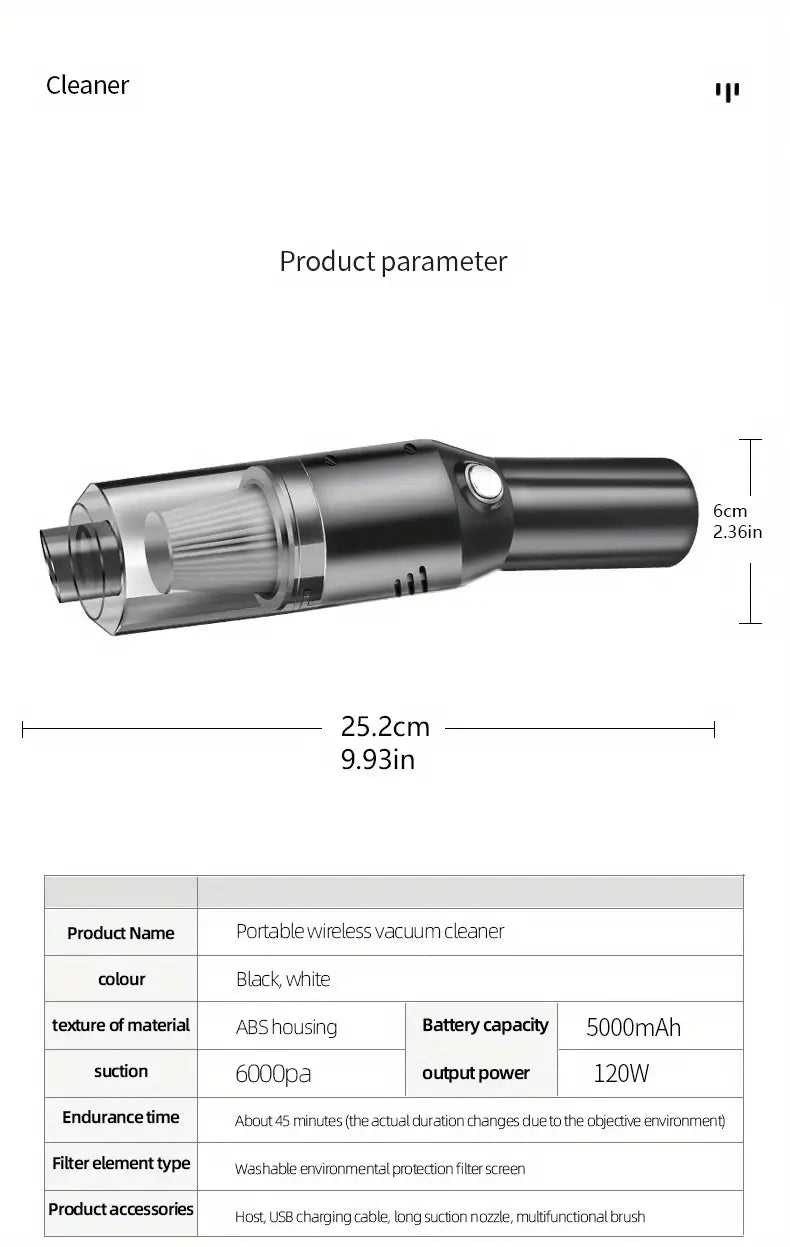 VacPro™ Cordless Car Vacuum