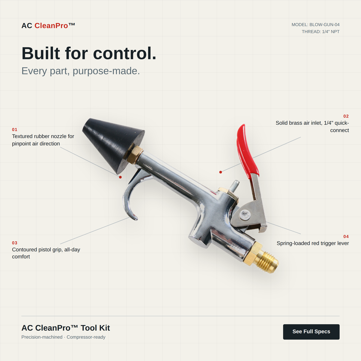 AC CleanPro™ A/C Cleaning Tool Kit