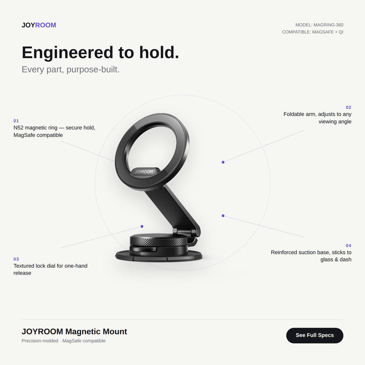 MagMount™ Foldable Magnetic Car Phone Holder